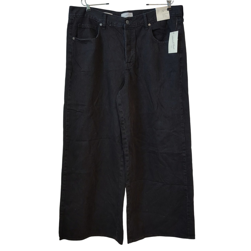 Universal Thread Black Wide Leg Jeans Womens Size 16 Relaxed Fit Denim Mid Rise